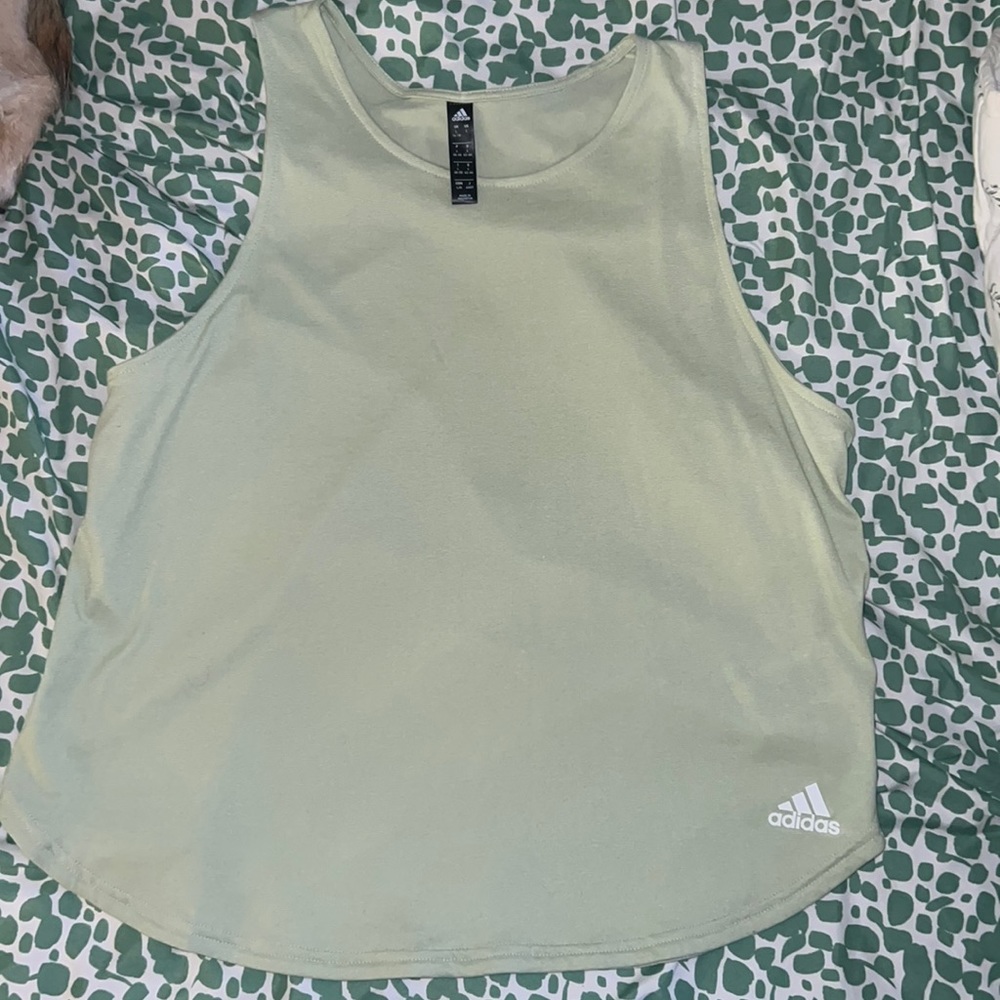 Women’s light green Adidas workout tank top